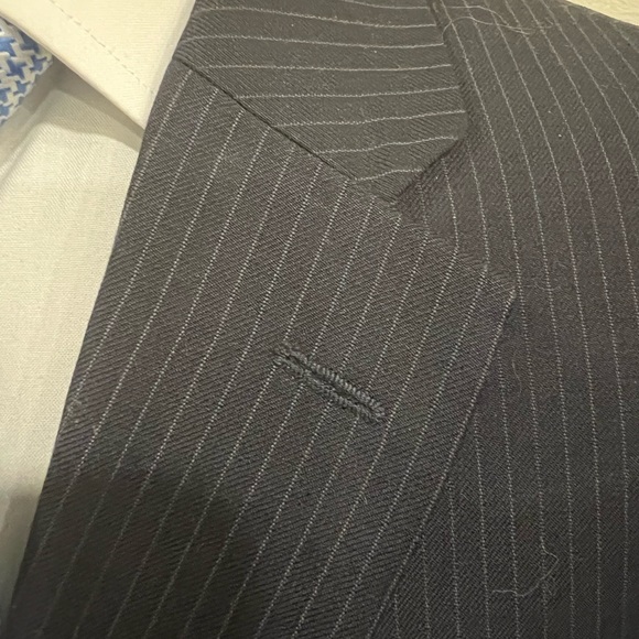 TOMMY HILFIGER PINSTRIPE SUIT BLUE MEN 40S/37W/28L - Picture 8 of 9